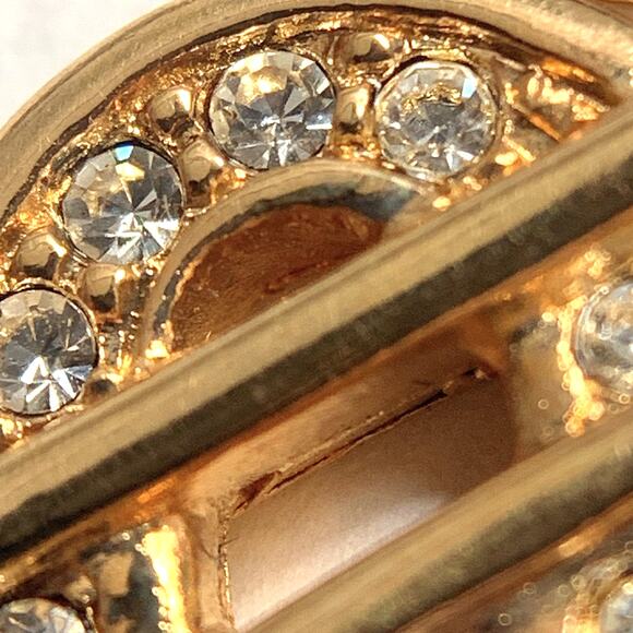 VTG Signed Swarovski Swan Charm Pendant Dollar Sign Gold Tone Crystal Y2K Blingy - Picture 8 of 11